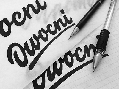 Owocni custom design identity lettering logo logotype owocni process sketch