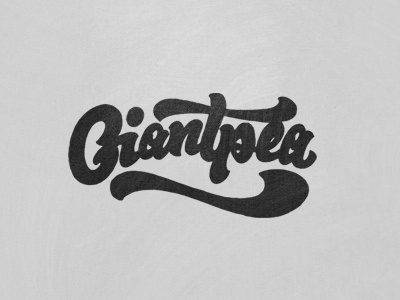 Giantpea black brush custom hand drawn lettering logo option pencil proposal sketch