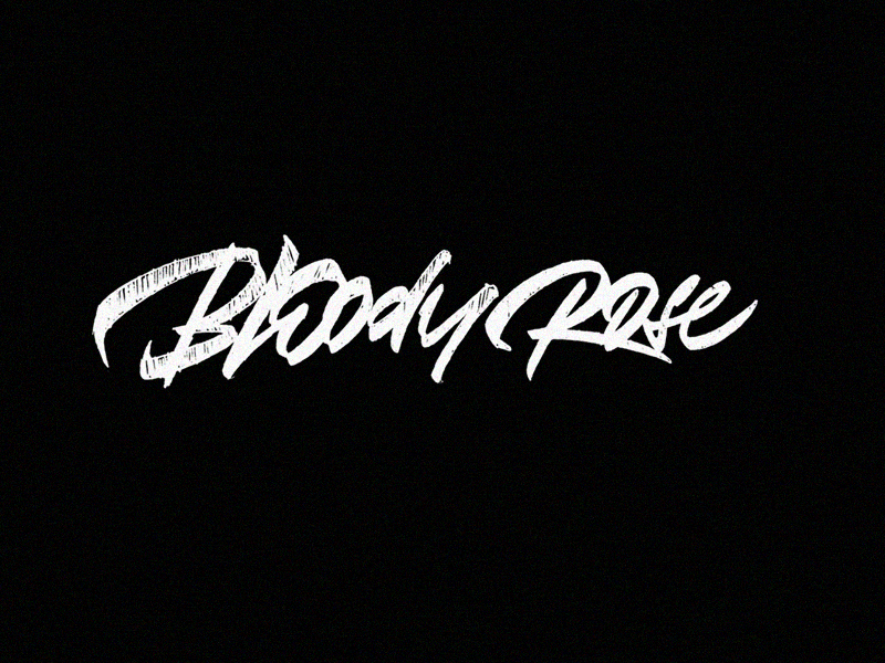 Bloody Rose brush pen brush script custom lettering lettering logo logotype wordmark