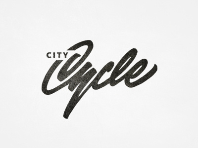 City Cycle black brush pen draft gel pen lettering logo sketch