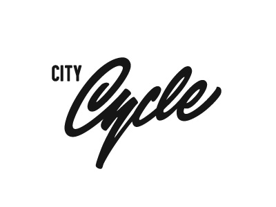 City Cycle bicycle black calligraphy cycle lettering logo typography