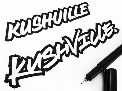 Kushville. custom lettering draft kushville lettering logo logotype retro sketch urban леттеринг лого логотип