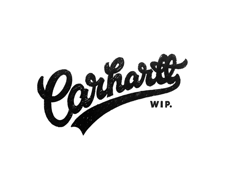 Carhartt authentic brush-script carhartt carhartt-wip classic custom lettering logo original process retro sketch