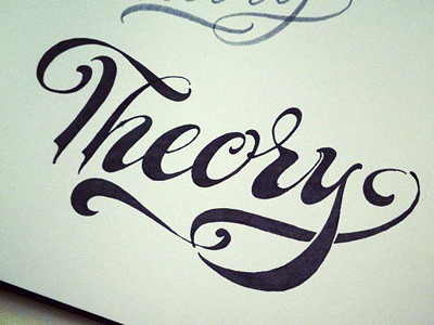 Theory clothes custom doodle draft lettering letters script sketch t shirt tee typography