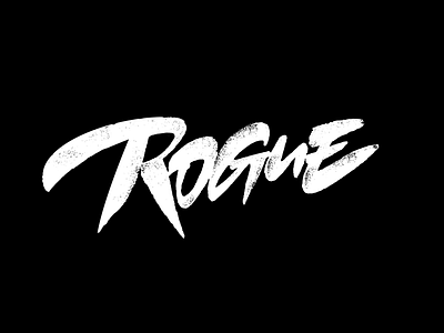 Rogue bold expressive lettering logo logotype process progress rogue script texture