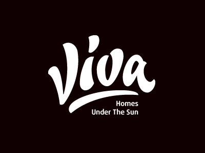 VIVA Homes Under the Sun custom design hand drawn identity lettering letters logo property