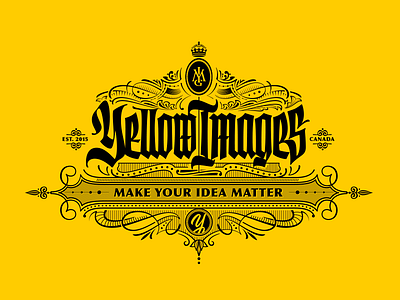 Yellow Images blackletter gothic illustration lettering ornament print victorian