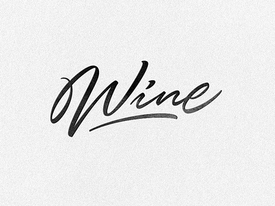 Wine brush calligraphy classic custom hand writing lettering logo logotype script sketch typography vector
