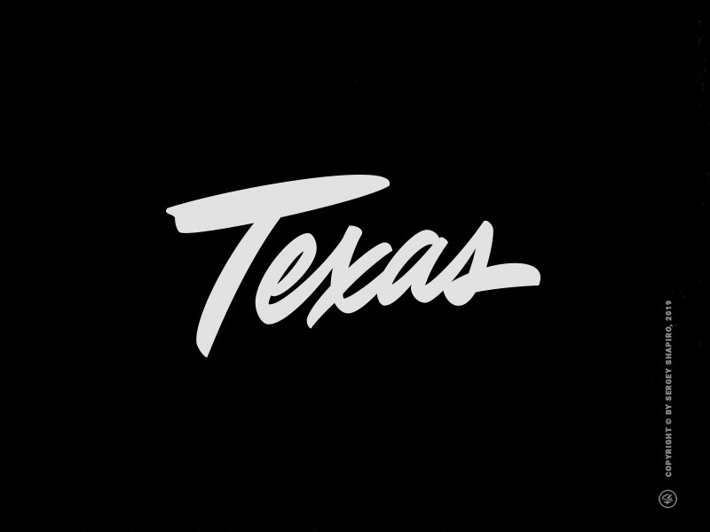 Texas brushlettering calligraphy custom design hand-writing lettering script states typography united states us states usa usa today vector