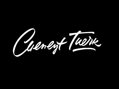 Cueneyt Tuerk black brush calligraphy custom design hand writing identity lettering logo pen script signature typography variations white