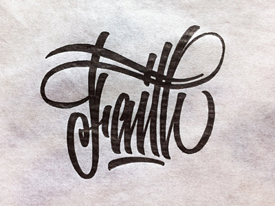 Faith brush calligraphy clothes custom hand handwriting pen tee tshirt wear writing