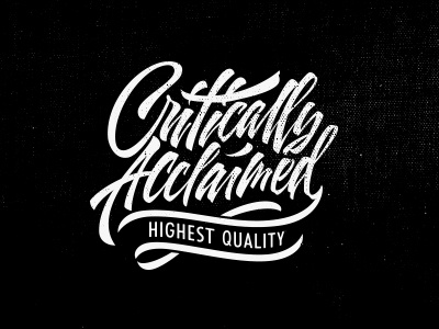 Critically Acclaimed apparel calligraphy clothes clothing custom hand writing lettering logo wear
