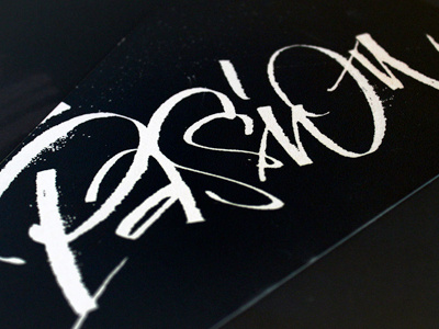 Passion calligraphy hand writing passion practicing writing