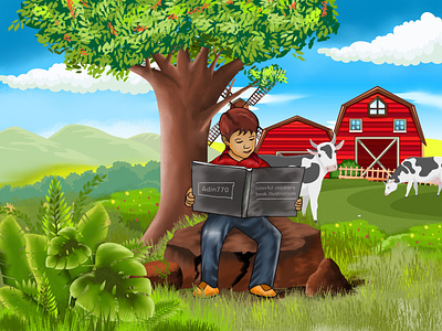 read a book on the farm