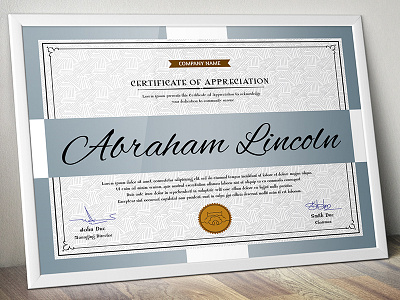 Certificates GD005 achievement award branding classical company corporate currency diploma graduation grey modern