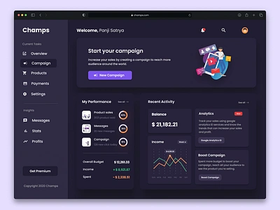 Champs - Web Design UI 2020 trend animation app clean dashboard design ecommerce illustrations ios app minimal mobile app mobile design mobile ui modern typography ui design web app design web design web design ui