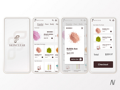 SkinClear - Ecommerce skincare UI design