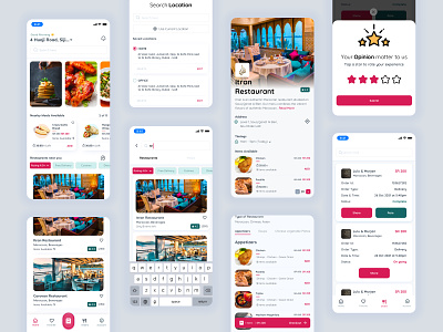 Restaurant App app artwork branding design flat home illustration interactiondesign landingpage menu minimal order rating restaurant restaurantapp search typography ui ux vector