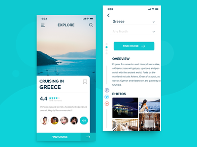 Travel App blue cruise explore explore ui find greece inspiration interactiondesign ios latest latest ui mobile mobile app modern travel travel app travel ui ui ui trends ux