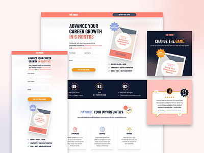 📈 Career Consulting Service – Lead Gen Landing Page & Ad Design colorful ebook gated content landing page lead gen static ads web
