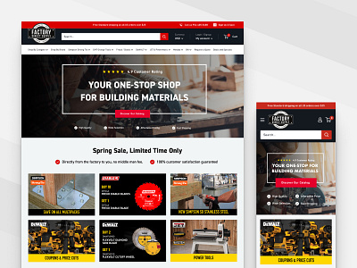 🪚 Building Materials Distributor – eCommerce Website A/B Test minimal ui web