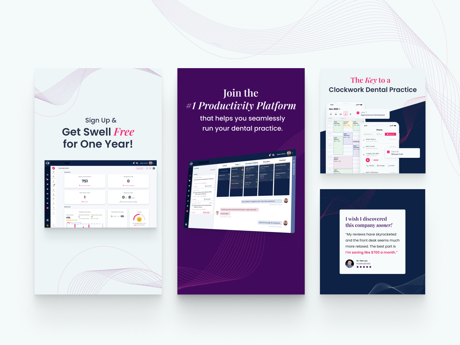 🦷 Dental Productivity Software SaaS Banner Ads by Alexis Abadayan for