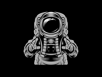 astronaut mascot illustration