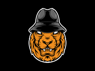 hat lion illustration animation artwork awesome design branding design for sale illustration illustrator teedesign vector