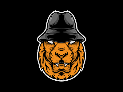 hat lion illustration