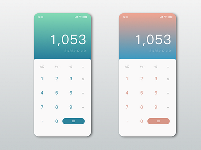 Daily UI 004_Caculate caculate color dailyui dailyui004 dailyui005 dailyuichallenge uidesign