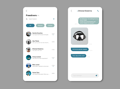 Daily UI 013_Direct Messaging app blue color dailyui dailyuichallenge dialyui013 sketch ui ui ux ui design uidesign