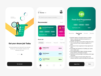 WeWork | Job Finder apps clean colorful design dribbble graphic design graphicdesign jobseeker light mobile mobiledesign mobileui simple uidesign uimobile userinterface ux