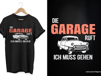 Garage T-shirt/ tee black black t shirt custom tee design garage tee graphic design illustraion tee trendy t shirt vector