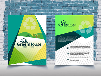 Green House Brochure concept brochure business meterial clean concept corporate flyer design flyer illustraion marketing tool print vector