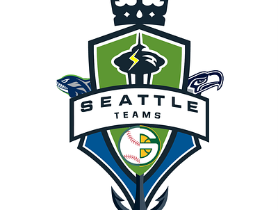 SEATTLE TEAMS Combination logo america basketball clean graphic illustraion logo redesign seattle teams vector