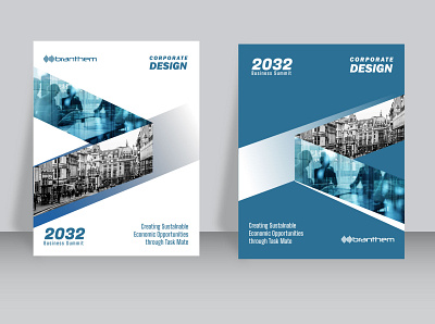 Corporate report cover page design, graphic art designs illustraion modern print promotion