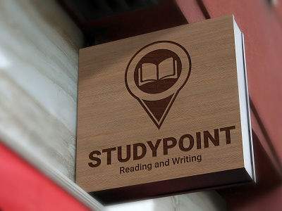 Study Point Logo business clean college cyan education knowledge learn location modern reading red school student study studying studypoint university university logo