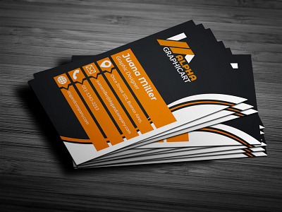 Business Card branding business card company corporate creative design modern new card orange photoshop print ready