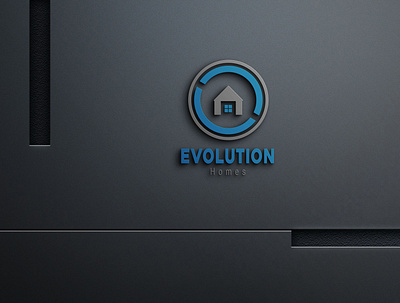 Evolution Homes Logo creative cyan design logo design modern print ready real estate realestate simple
