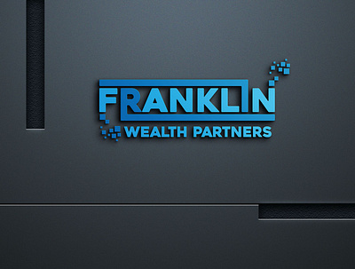 Franklin Wealth Partners logo bold logo branding company cyan free illustration logo print ready simple typography vector