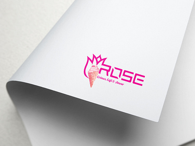 Rose ice-cream cafe logo