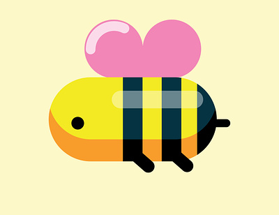 Bee bee black design fly honey honeycomb illustrator orange pink vector yellow