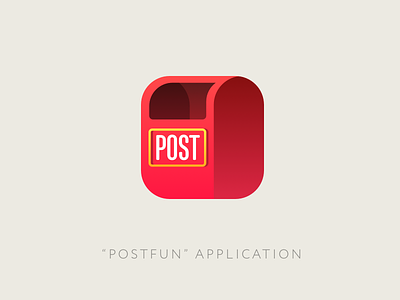 Icon for mobile app "PostFun" app icon application icon branding icon icons mail mailbox message mobile application post red