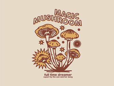 Magic Mushroom beach coconut design illustration layout design logo mushroom psychadelic psychedelic psychedelicart tropic tropical tshirt tshirt design vintage