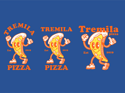 PIZZA retro cartoon mascot