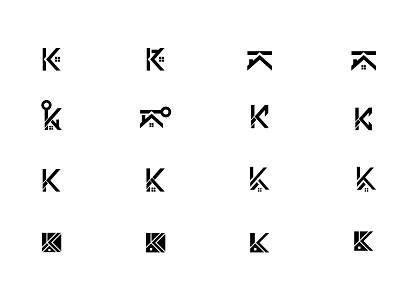 Combination (K + Real Estate Element) Logo Ideas Exploration branding flat logo logodesign min minimal