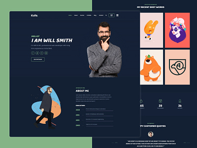 Personal Portfolio website tamplate best shots clean creative creative design design designer dribble best shot illustration portfoliobuilding ux design website