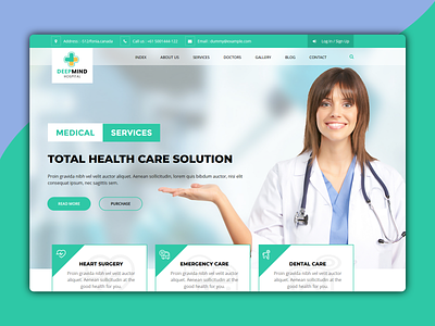 Deep Mind - Health Care Solution Landing Page Website best shots clean clinic creative creative design design designer dribble best shot landing page landing pages ux design website