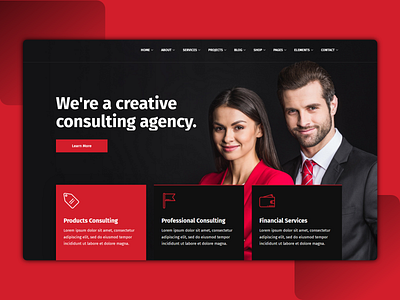 Consulting website landing page