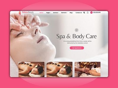 Belleza - Spa & Body Care website beauty best shots clean creative design designer dribble best shot landing page landingpage massage ux design webdesign webdesigner website